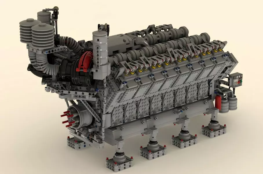 Дизельный двигатель из Lego